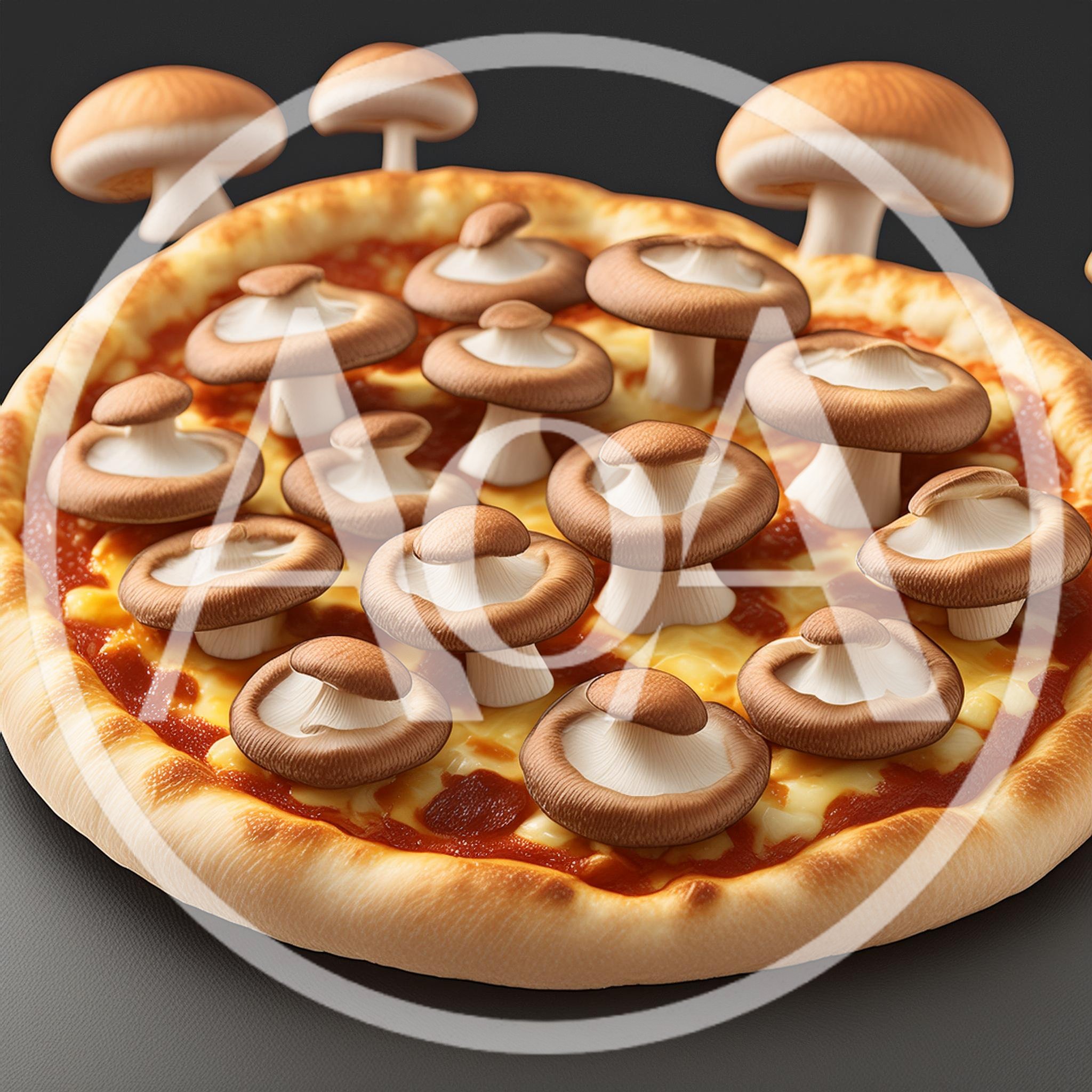 Whole Mushrooms Topped On A Fresh Pizza