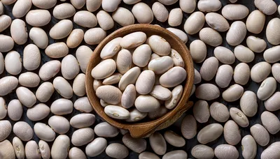 Top View Of White Cannellini Beans In A Bowl