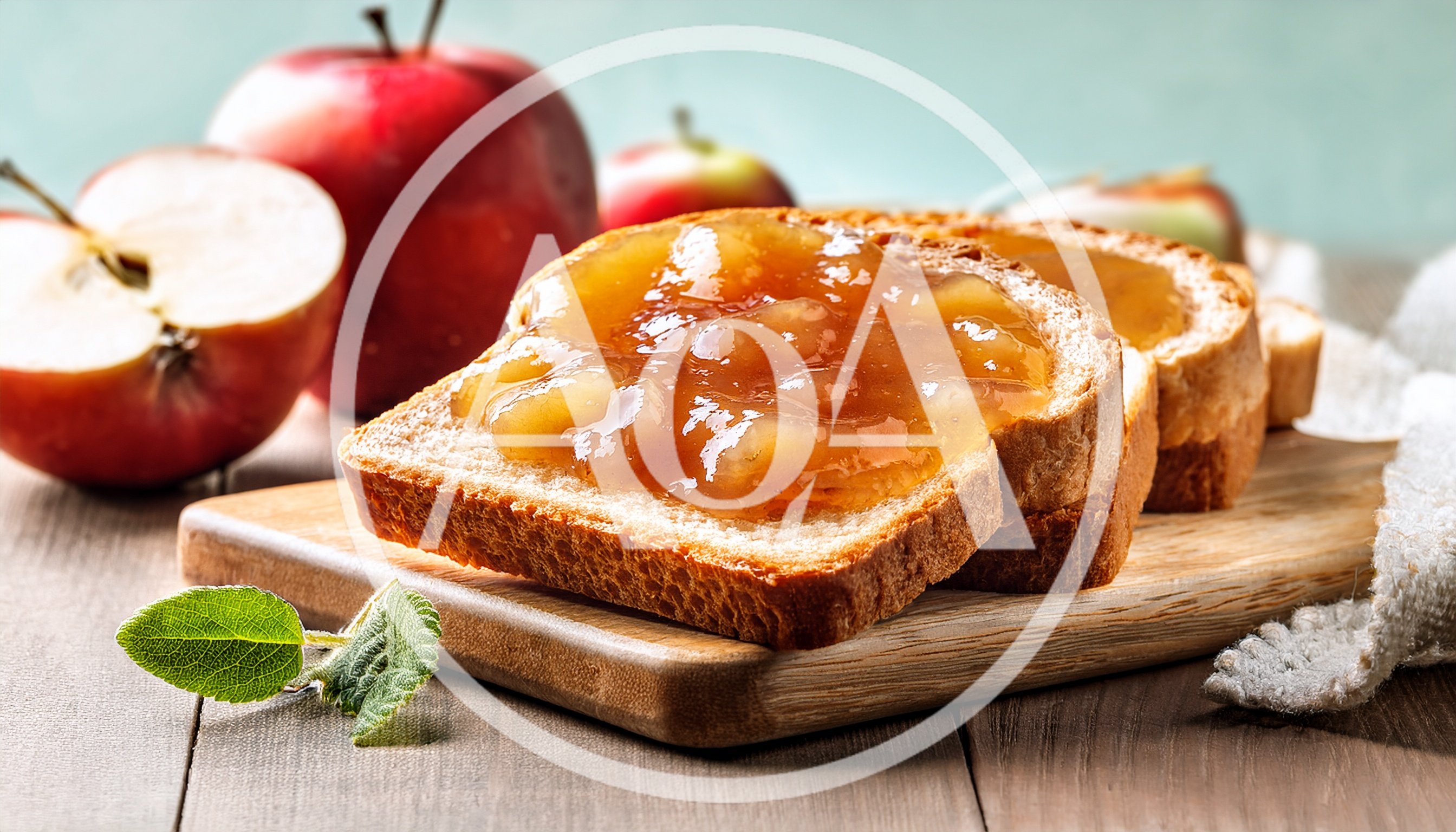 Apple Jam Spread On Toasted Bread Slices