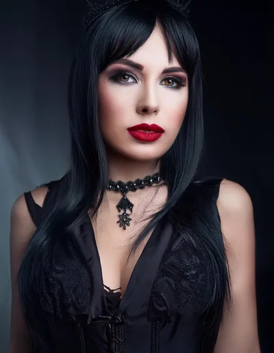 Portrait Of A Gothic Woman In Black Attire