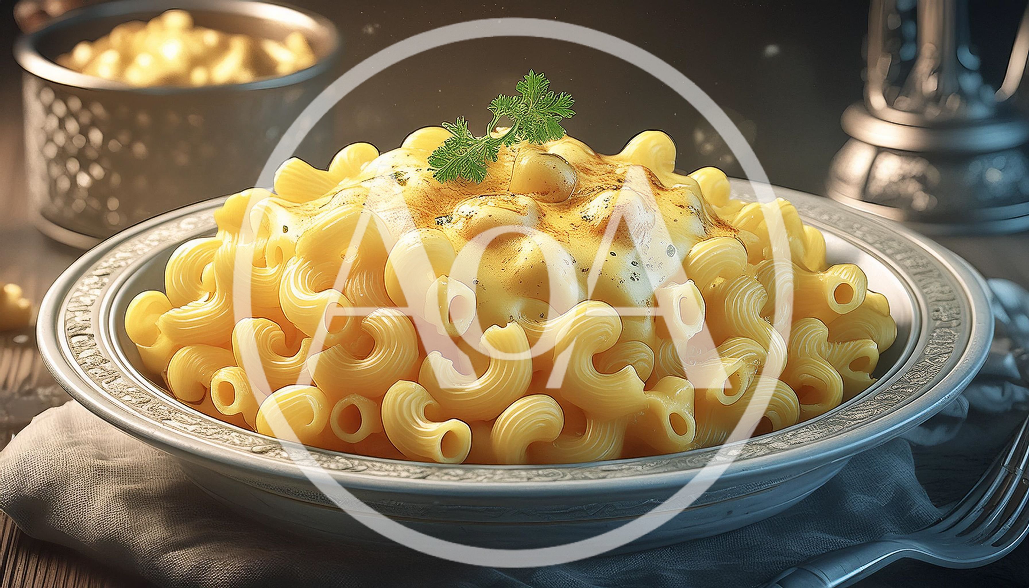 Bowl Of Creamy Macaroni And Cheese