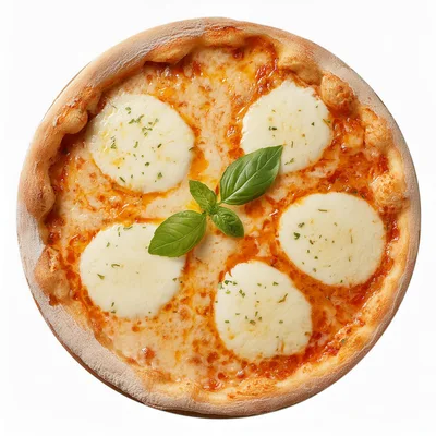 Fresh Margherita Pizza With Basil Leaves
