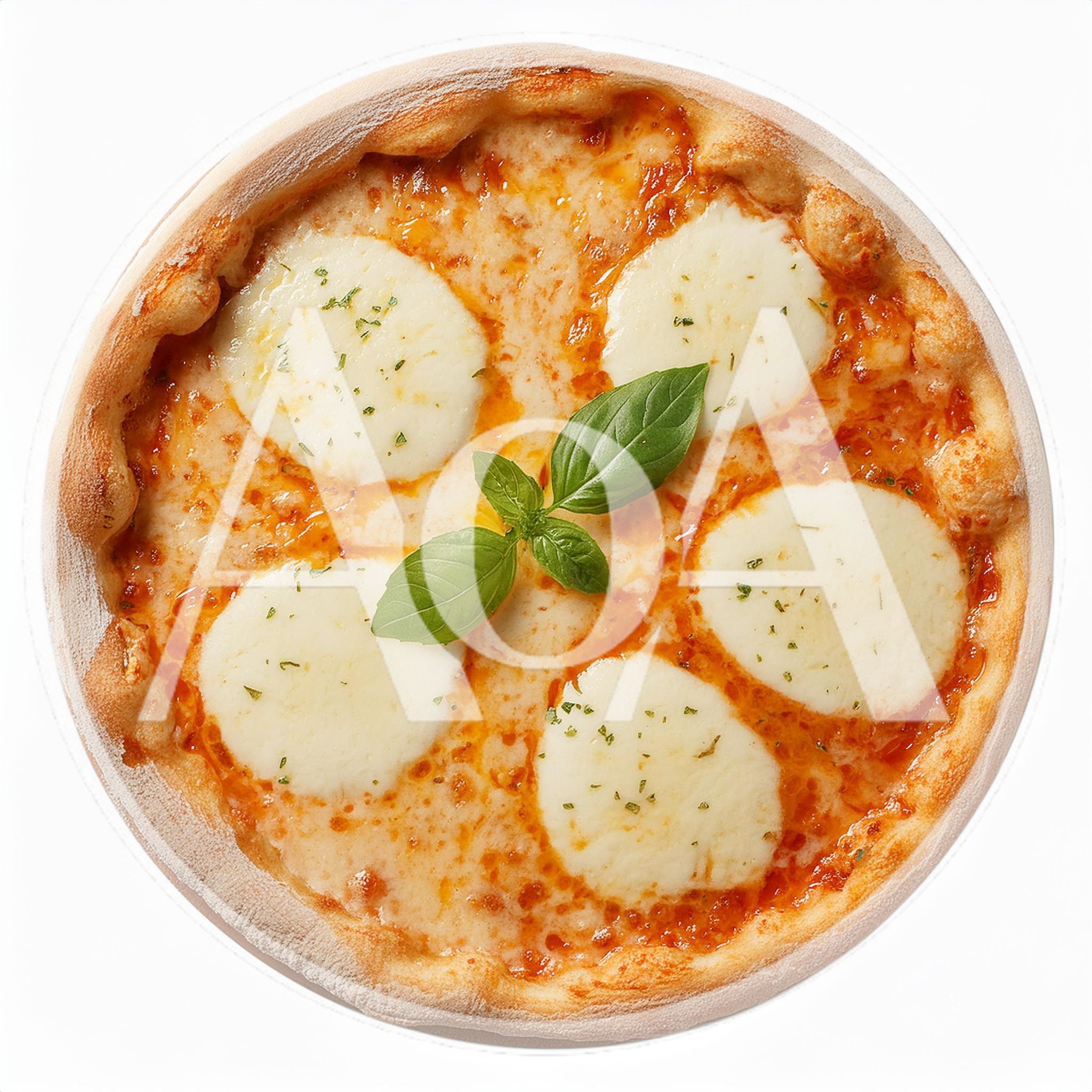 Fresh Margherita Pizza With Basil Leaves