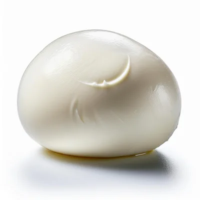Fresh Mozzarella Ball Isolated On White Background