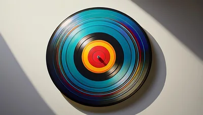 Colorful Vinyl Record Spinning On A Turntable