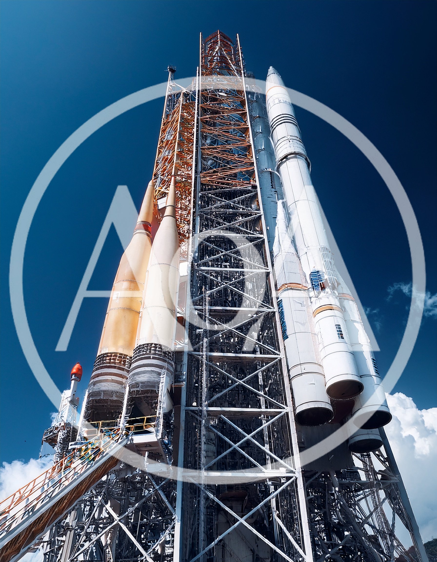 Space Launch Vehicle Standing On Launch Pad