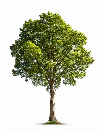 Single Deciduous Tree Isolated On White Background