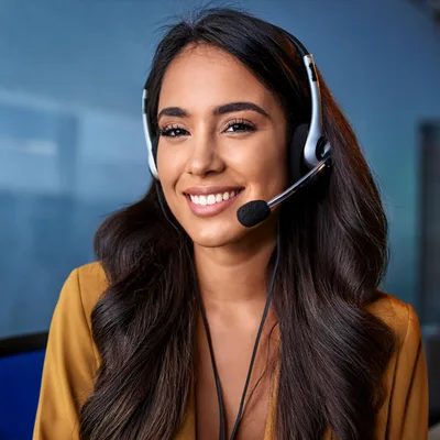 Professional Customer Service Representative Wearing A Headset