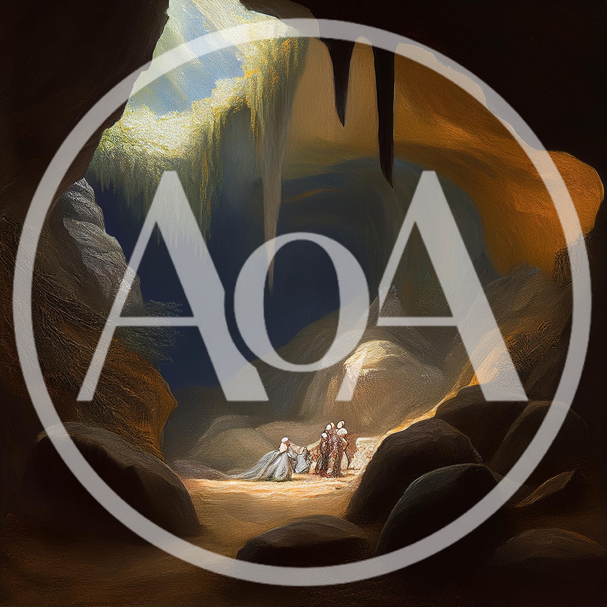 Group Of Figures In A Mystical Cave