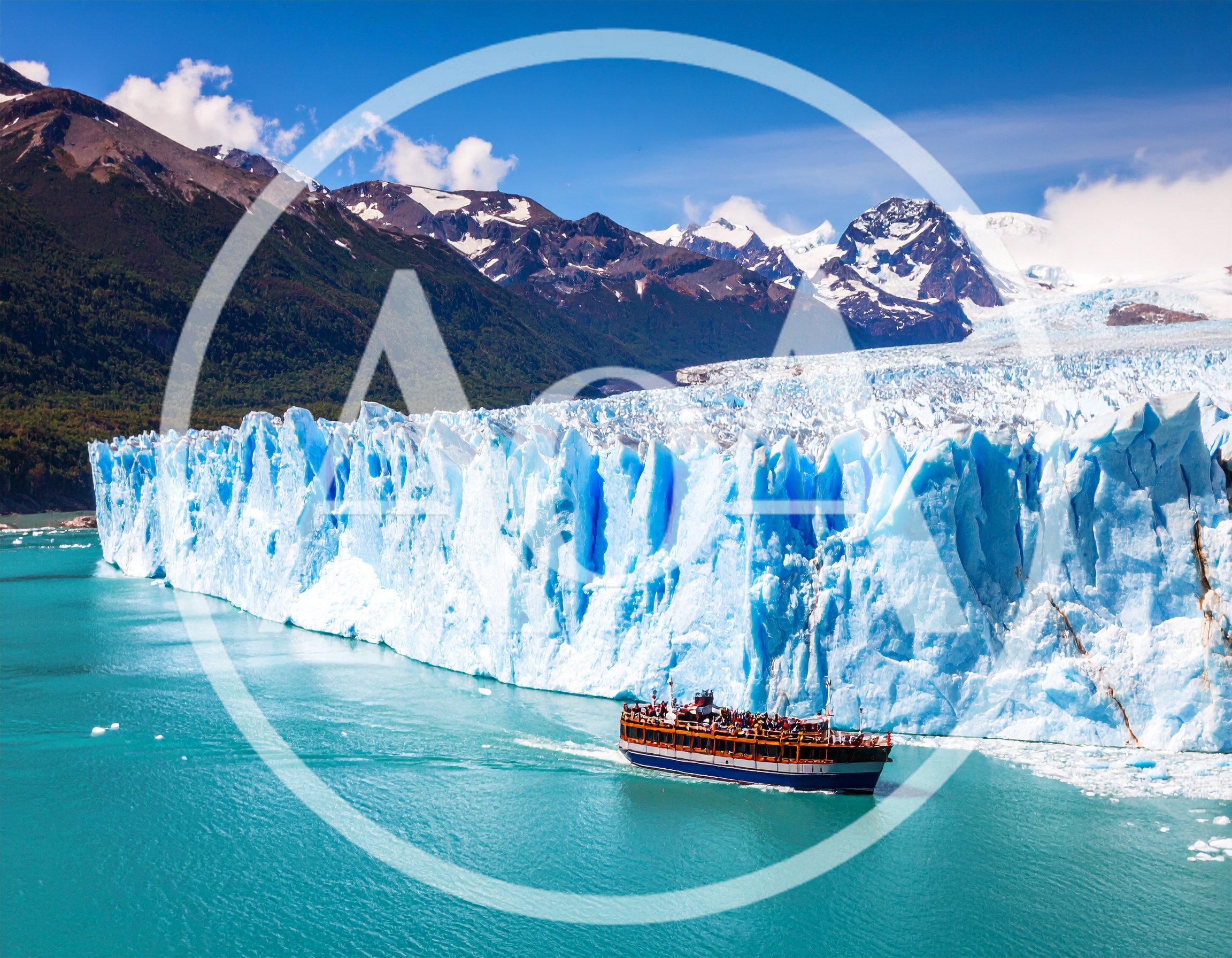 Tour Boat Sailing Past Perito Moreno Glacier