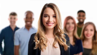 Diverse Professional Team Smiling Together In Studio