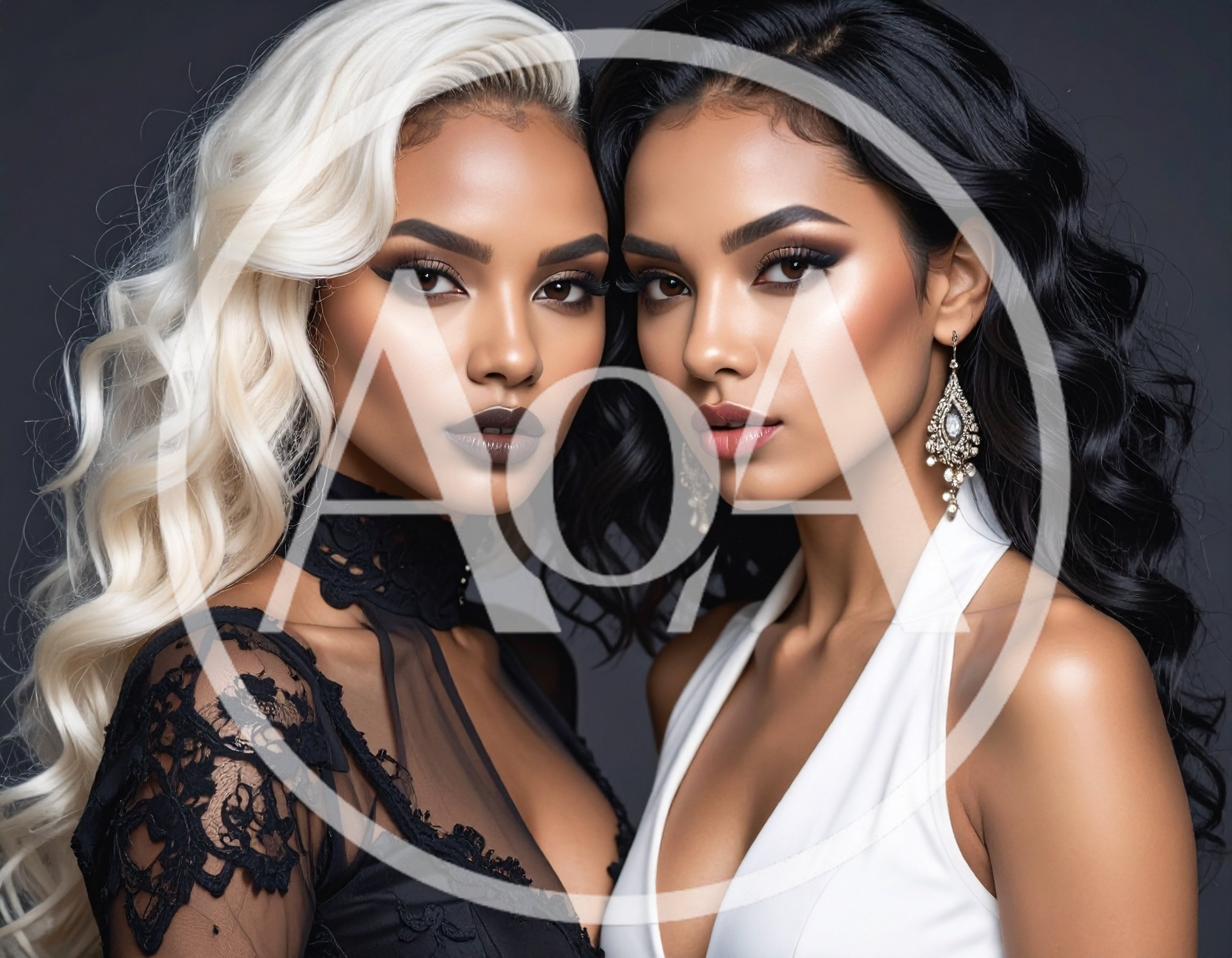 Two Glamorous Women With Contrasting Hair Colors