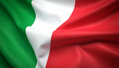 Waving Flag of Italy with Fabric Texture