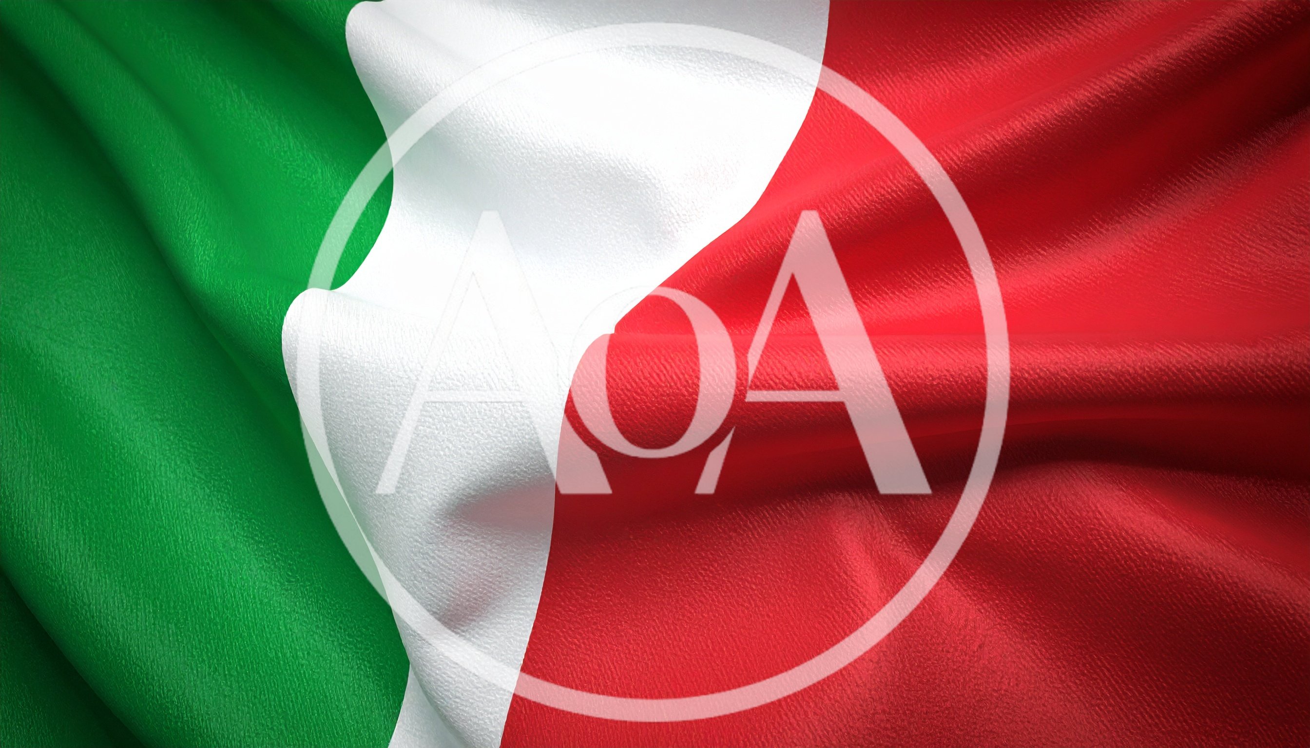 Waving Flag of Italy with Fabric Texture