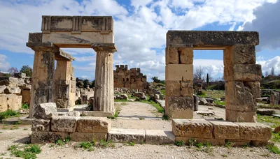 Ancient Stone Ruins at Hierapolis Archaeological Site