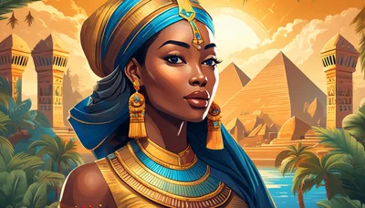 Portrait Of An Egyptian Queen In Ancient Setting