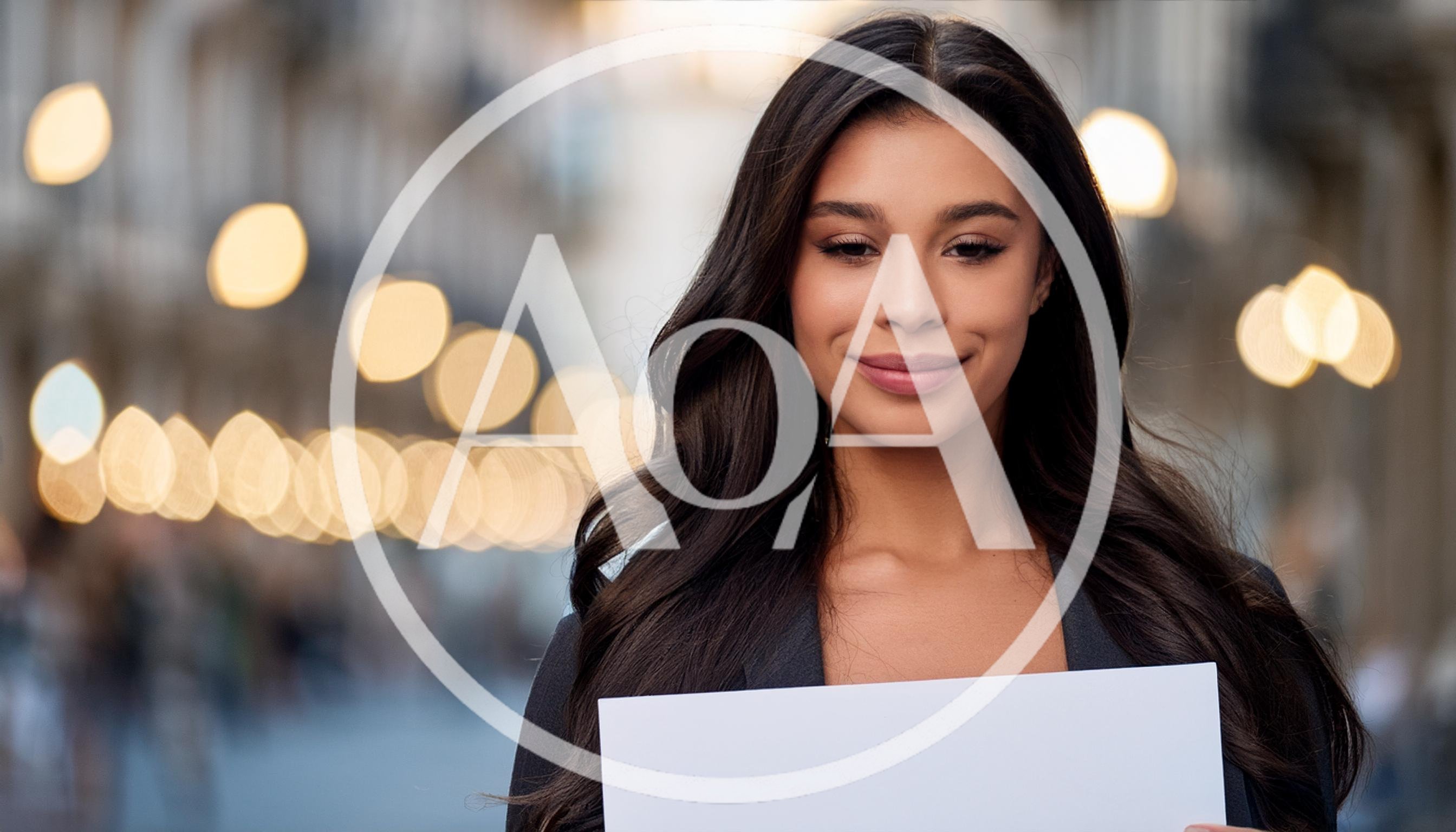Young Professional Woman Holding Blank White Sign