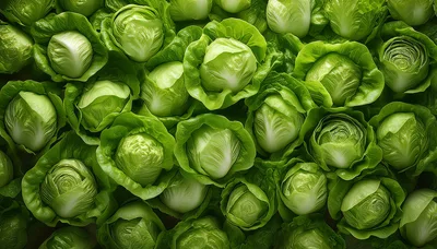 Fresh Green Lettuce Heads Background