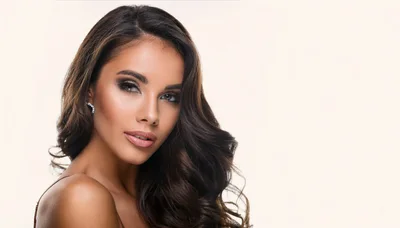 Portrait Of A Beautiful Woman With Wavy Hair