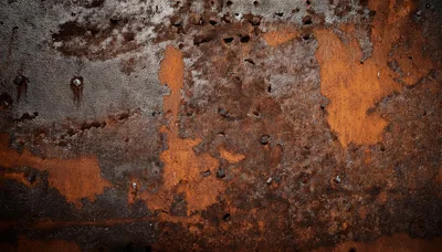 Weathered Rusty Metal Surface With Rivets