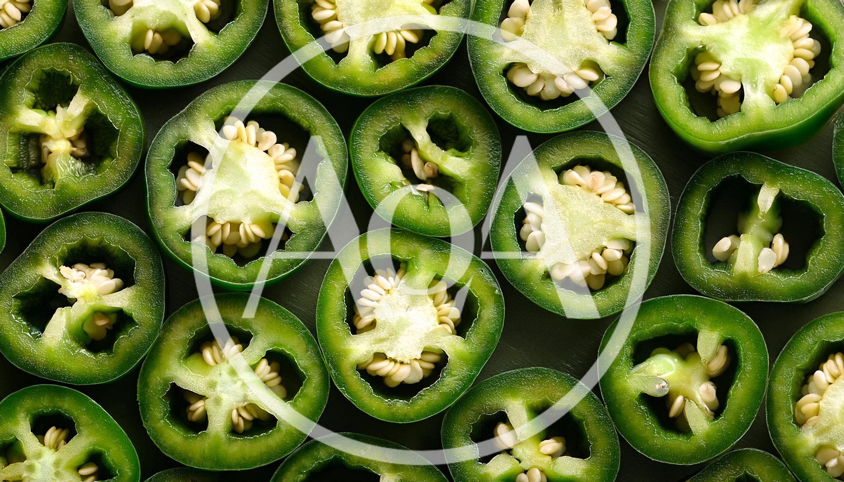 Fresh Sliced Jalapeno Pepper Rings Background