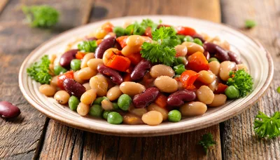 Bean Salad With Peas And Red Peppers