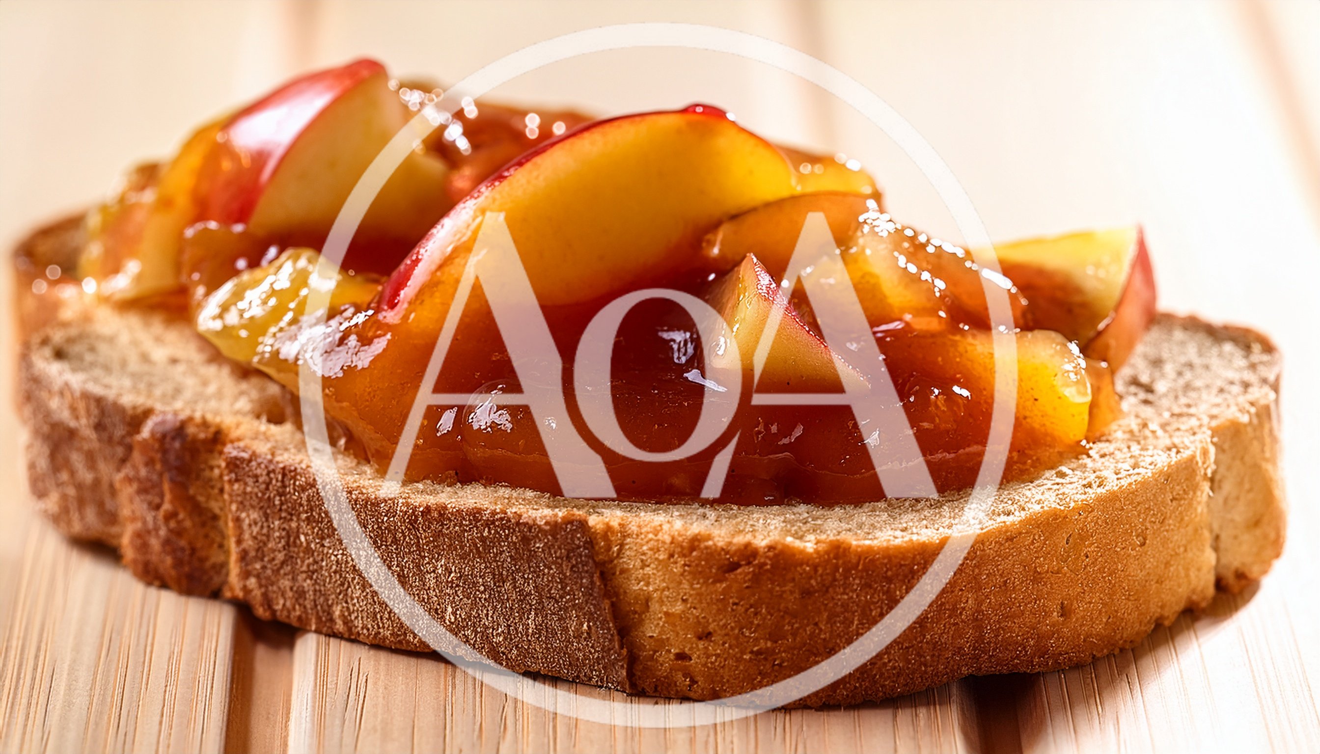Slice Of Bread Topped With Apple Jam