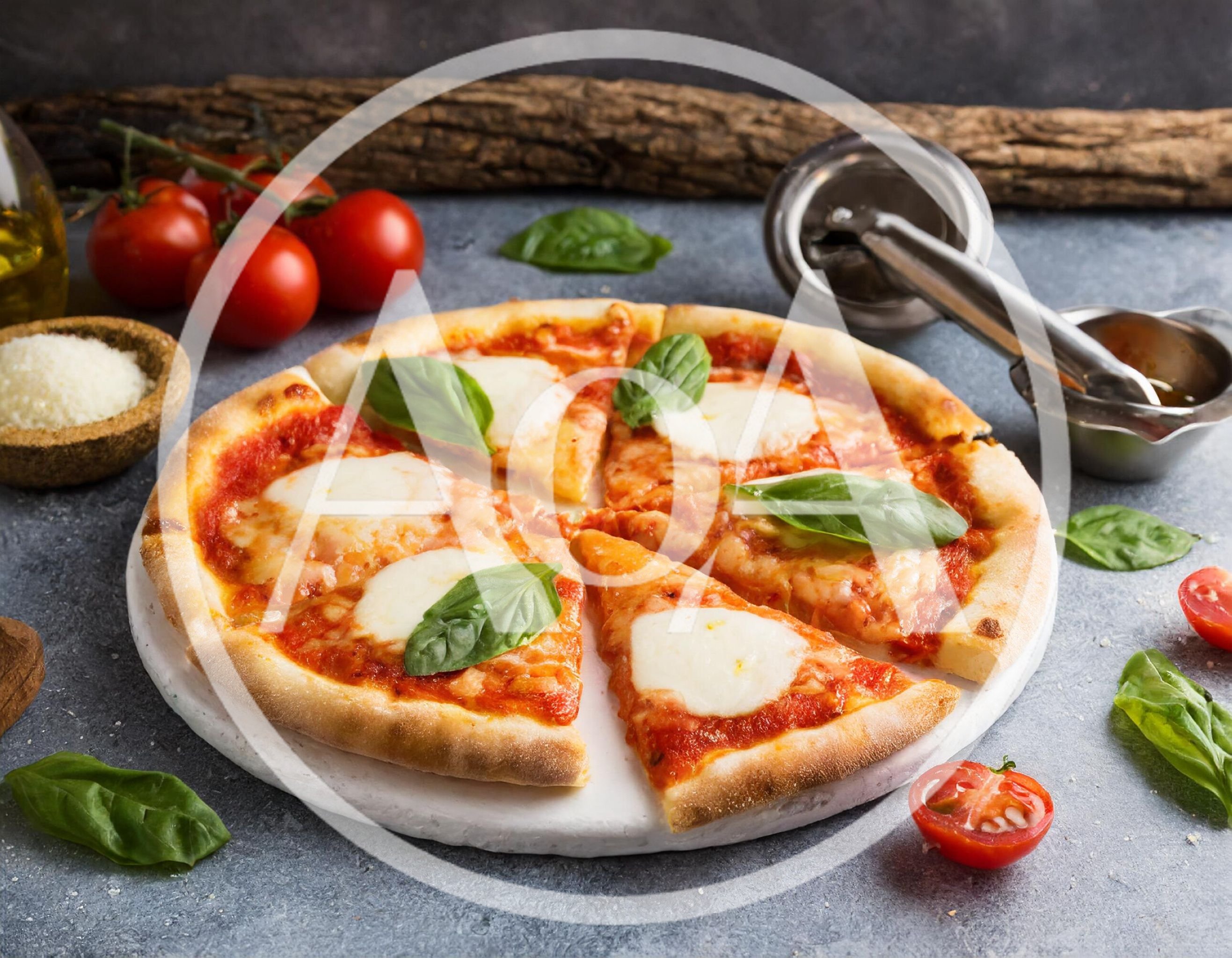 Freshly Baked Margherita Pizza With Basil And Tomatoes
