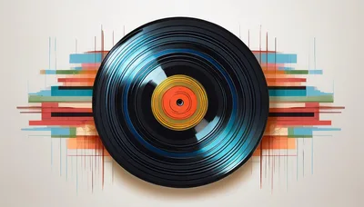Vinyl Record With Abstract Colorful Geometric Background