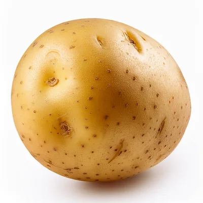 Single Raw Yellow Potato Isolated On White Background