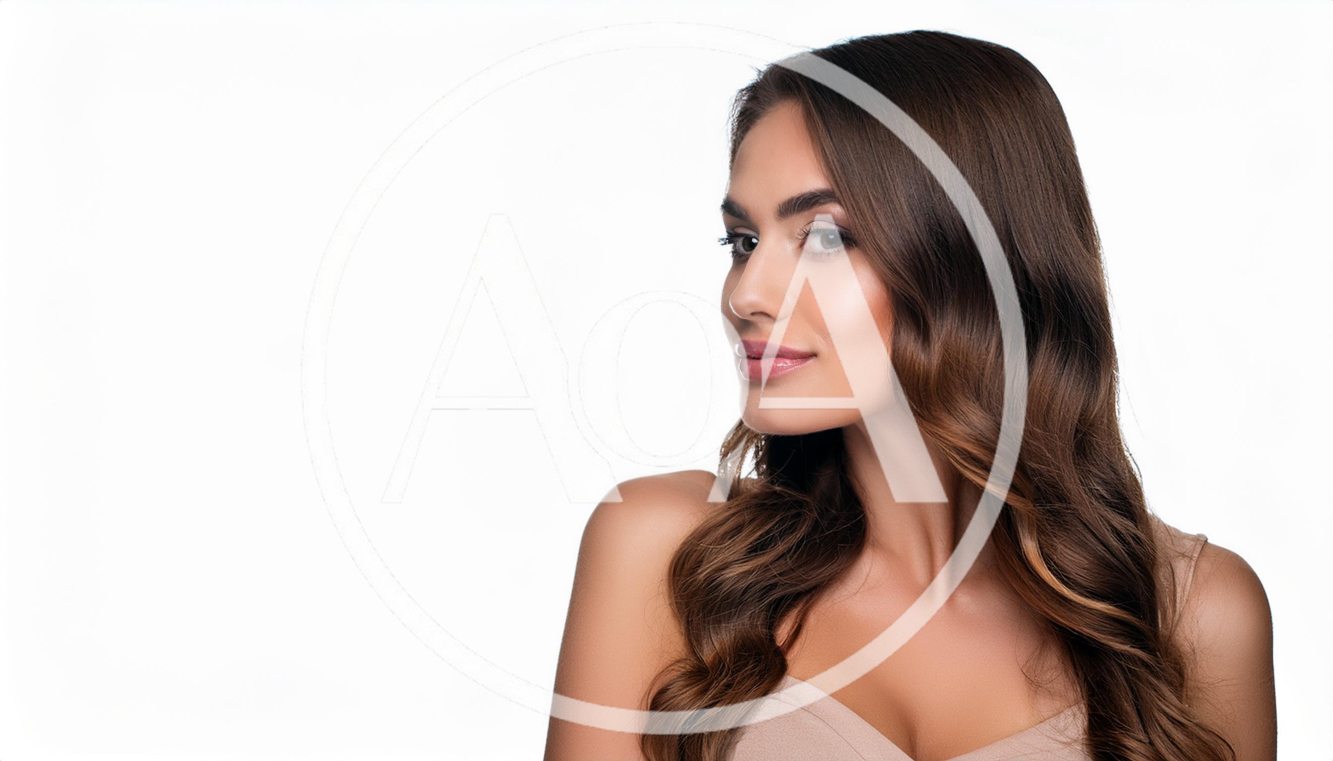 Portrait Of A Beautiful Woman With Wavy Brown Hair