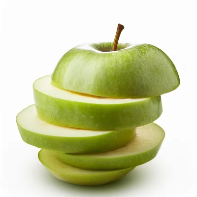 Stacked Slices Of Fresh Green Apple