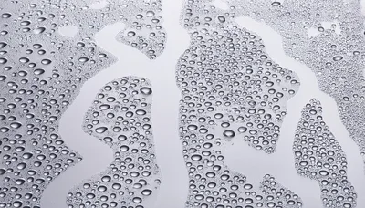 Water Droplets Pattern On A Smooth Surface