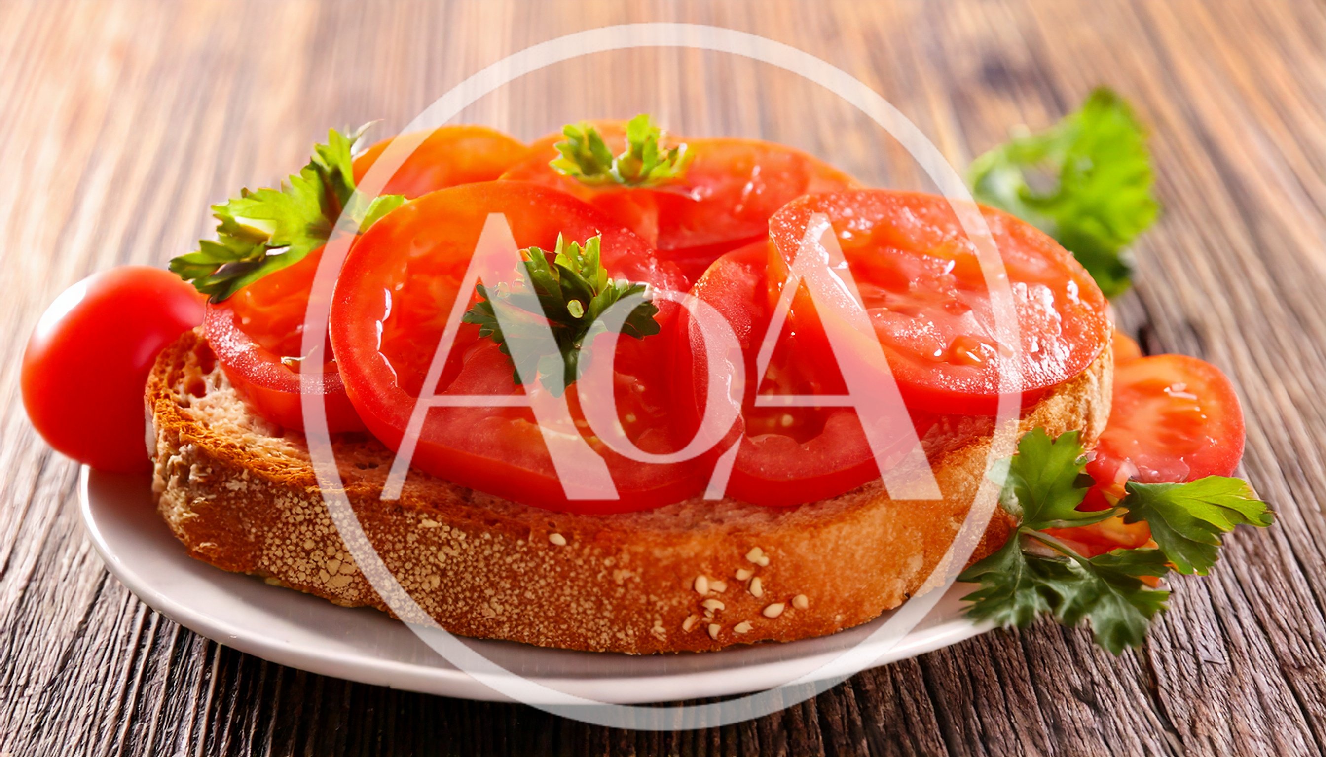 Fresh Tomato Bruschetta Slice on a Plate