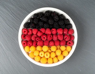 German Flag Made Of Fresh Berries In A Bowl