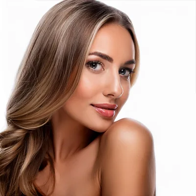 Portrait Of A Beautiful Woman With Long Blonde Hair