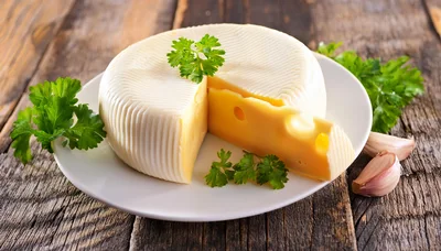 Wheel Of Cheese With Parsley And Garlic