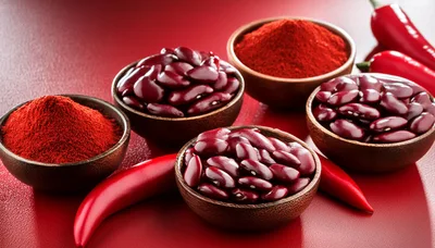Bowls Of Red Kidney Beans And Chili Powder