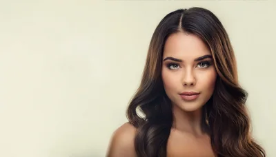 Portrait Of A Beautiful Young Woman With Wavy Hair