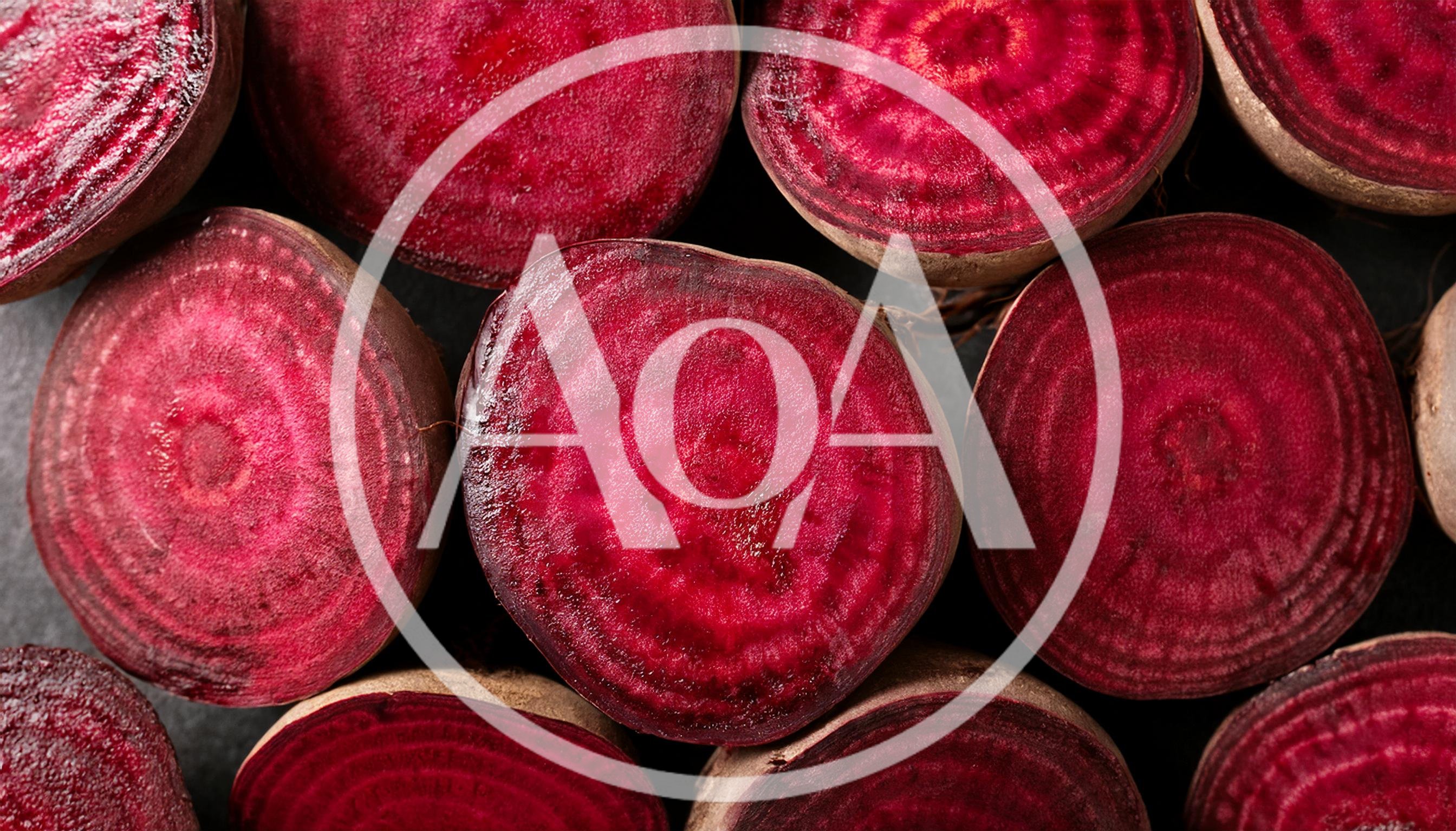 Fresh Sliced Red Beetroot Halves On Dark Background