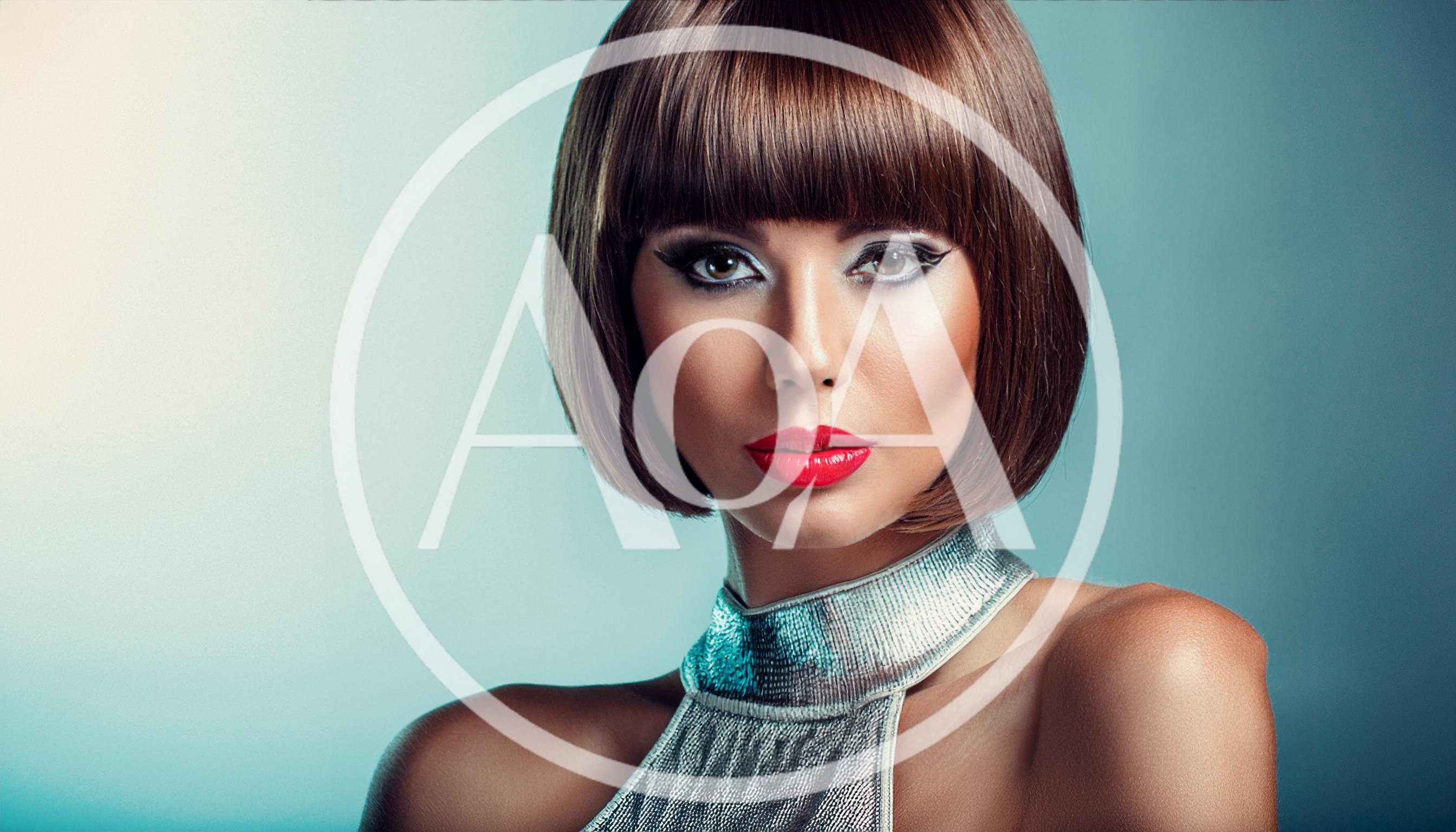 Portrait Of A Fashionable Woman With Bob Haircut