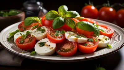 Fresh Caprese Salad With Tomatoes And Mozzarella