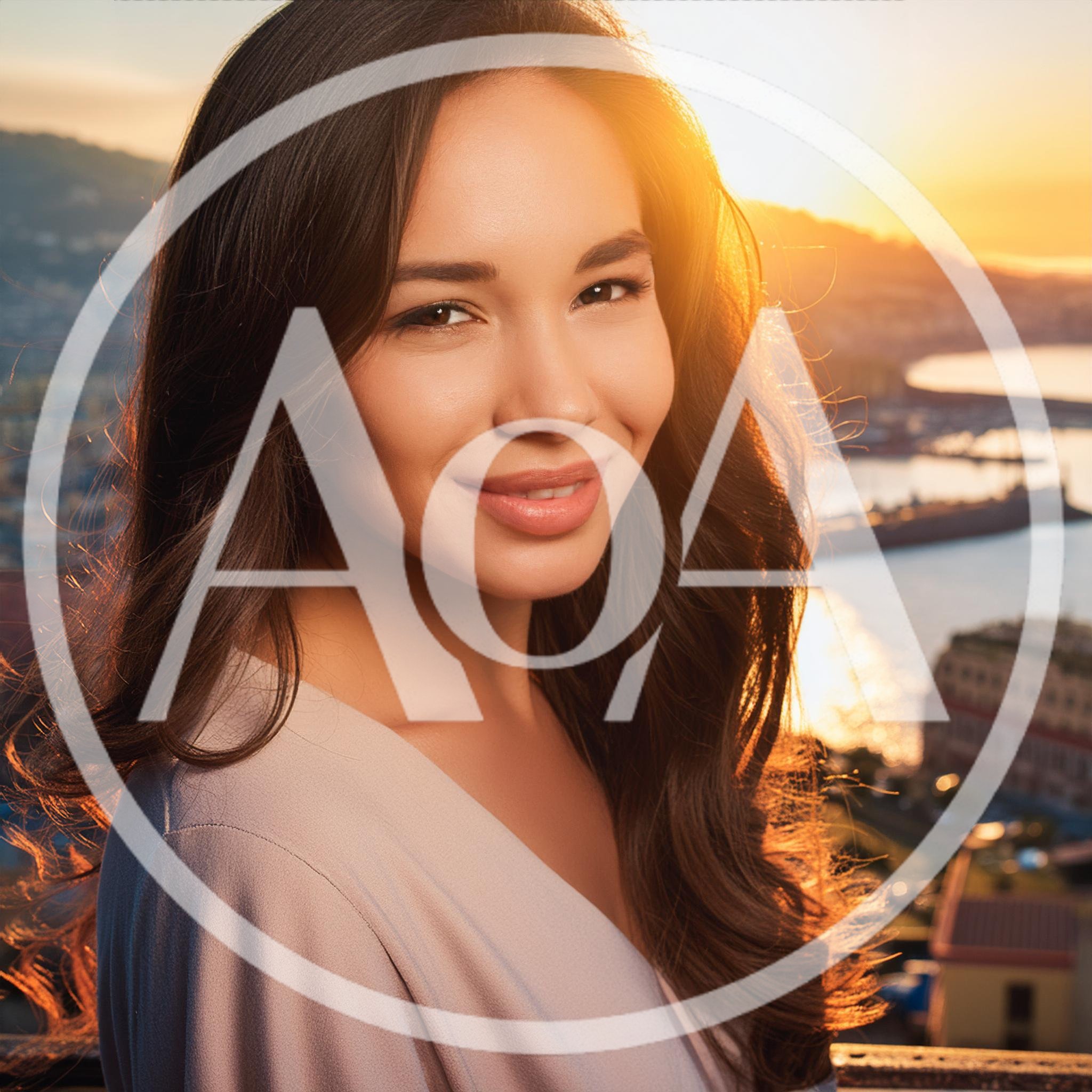 Portrait Of A Beautiful Woman At Sunset