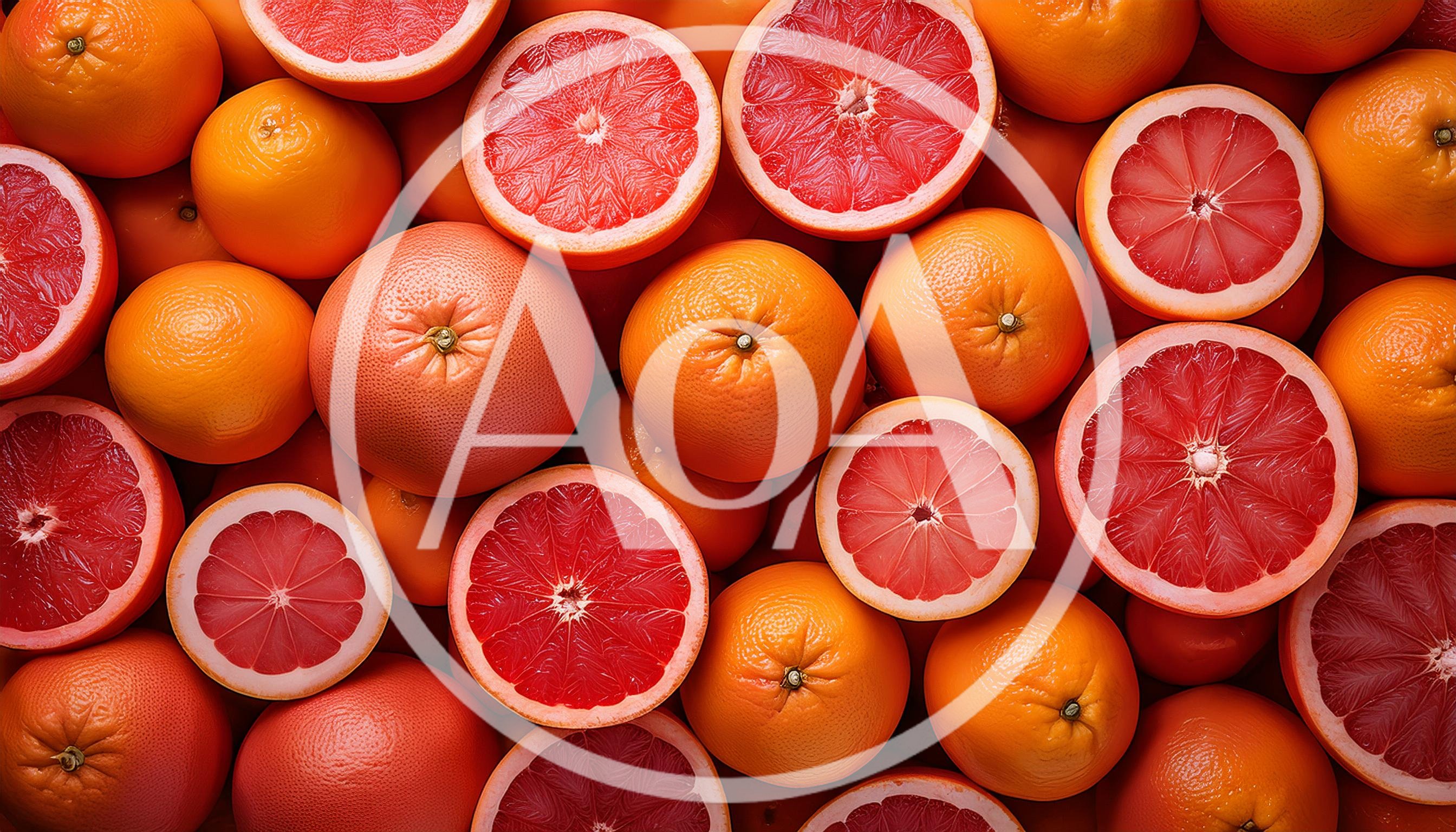 Fresh Grapefruits and Oranges Background
