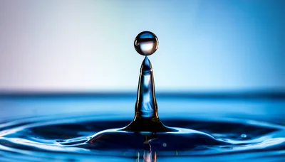 Macro Water Drop Collision Creating A Perfect Sphere