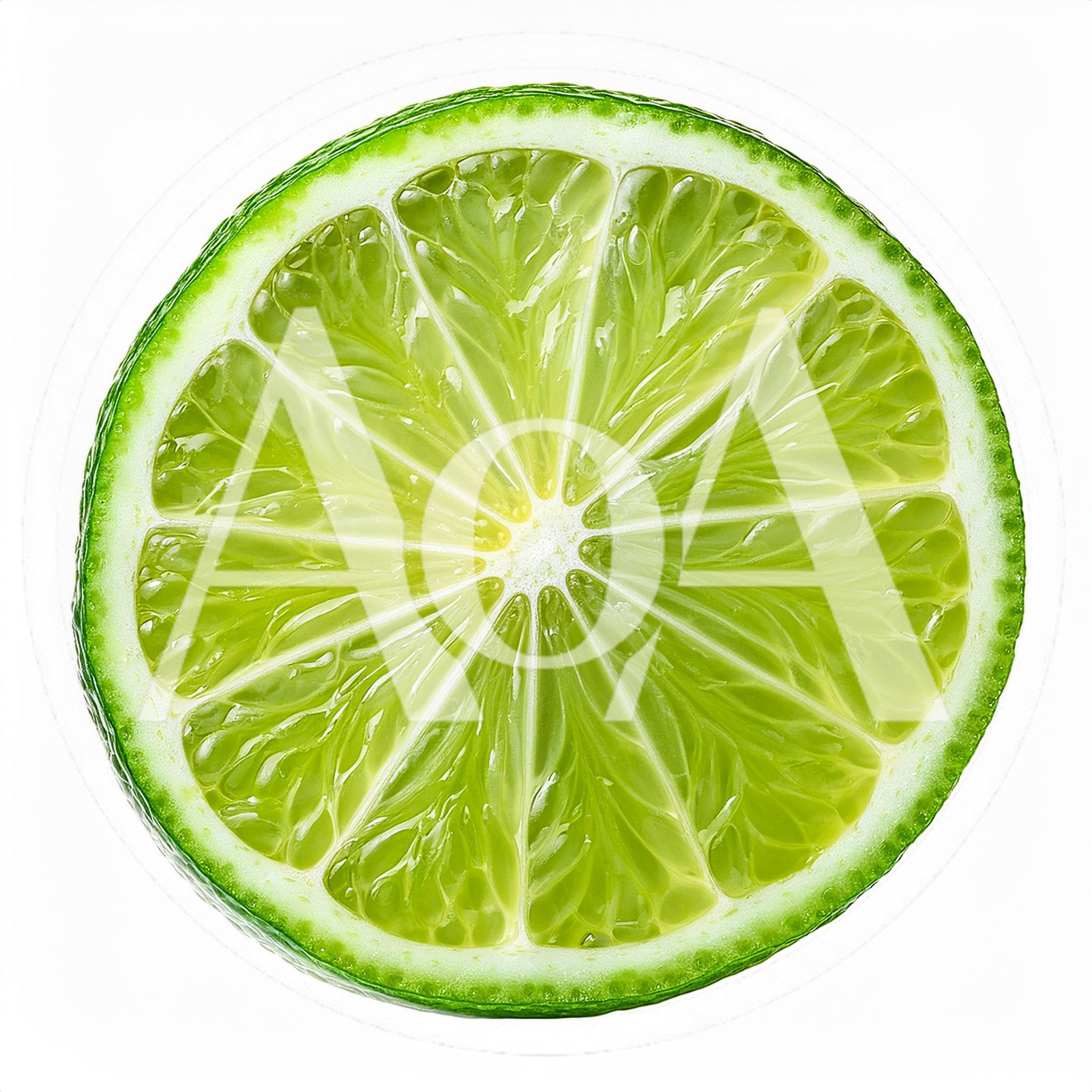 Fresh Lime Slice Isolated On White Background