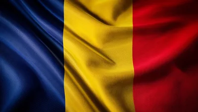 Waving Flag of Chad with Fabric Texture