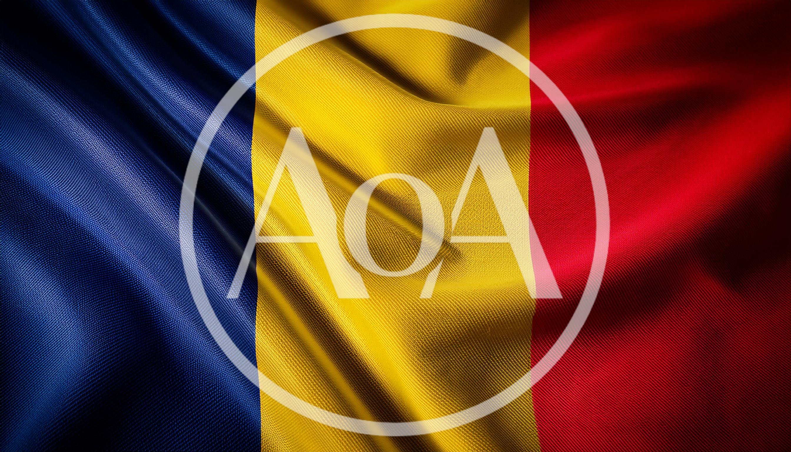Waving Flag of Chad with Fabric Texture