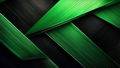 Abstract Green Metallic Geometric Layers Background