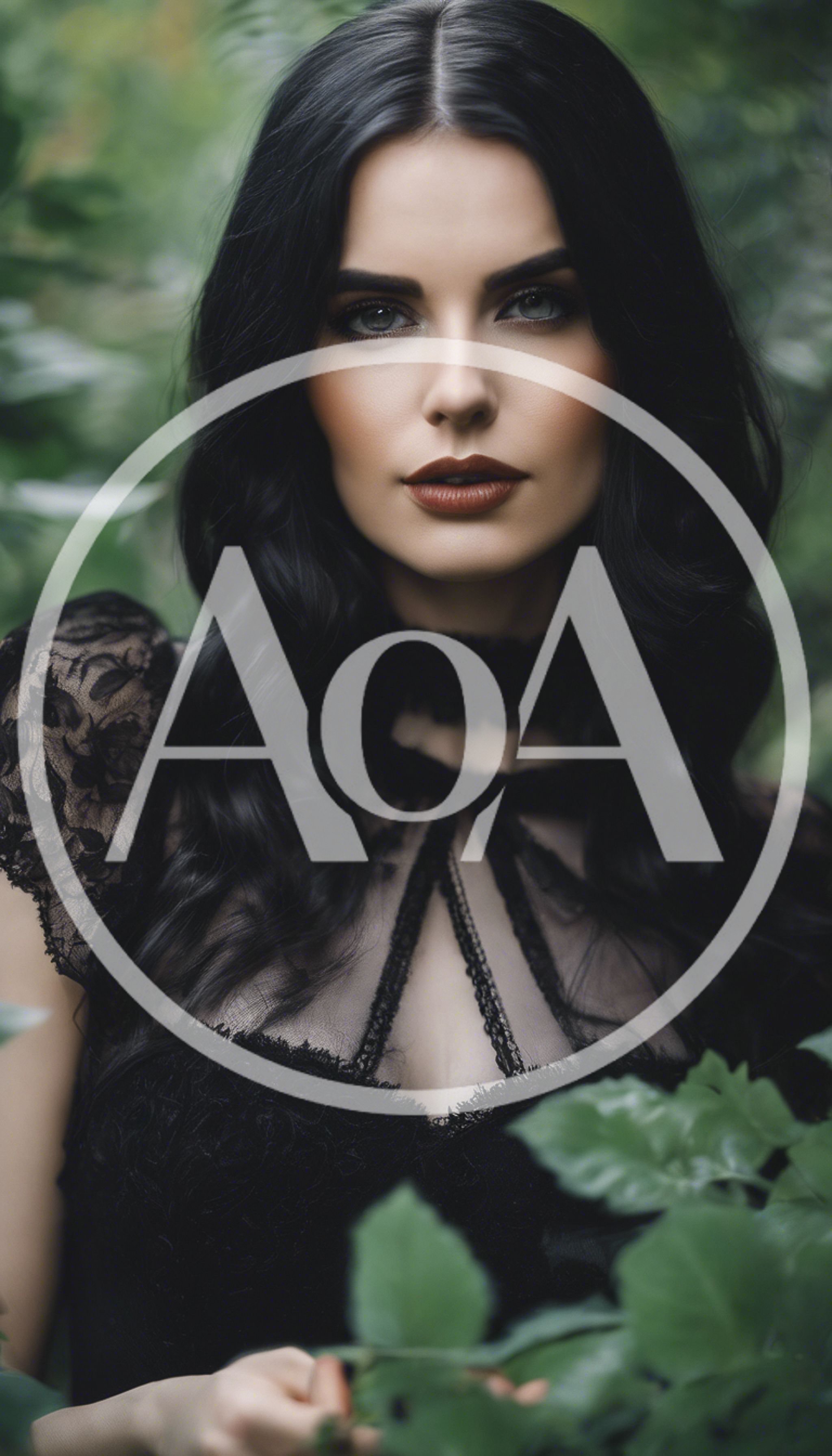 Portrait Of A Beautiful Woman In A Black Lace Dress